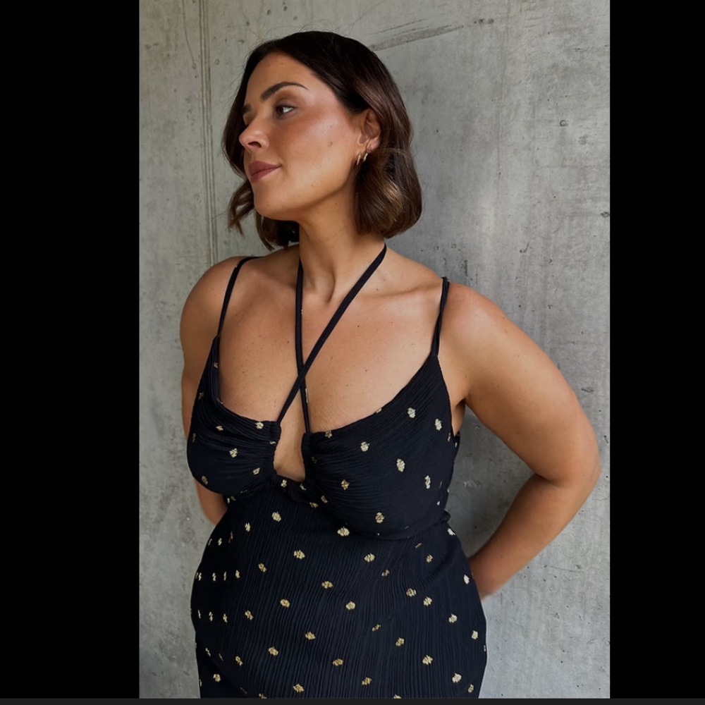 NWT Never Fully Dressed Black Megan Plisse Dress | US 12 | Never Worn